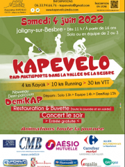 Affiche Kapevelo : kayak, course et vélo