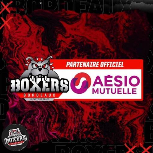logo Boxers de Bordeaux et logo Aésio mutuelle