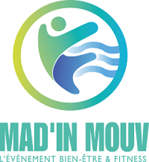 logo bonhomme bleu vert Mad'In Mouv