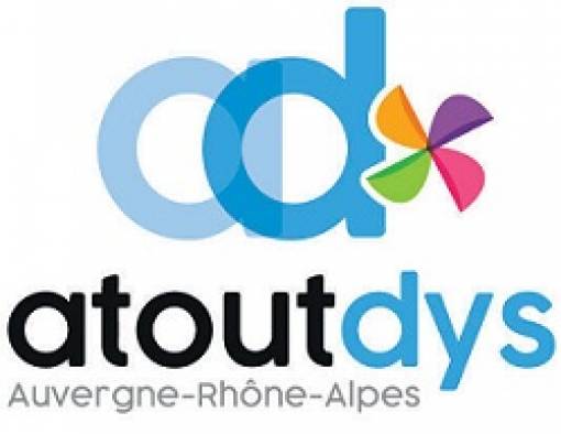 Atout Dys Auvergne Rhône-Alpes, logo bleu