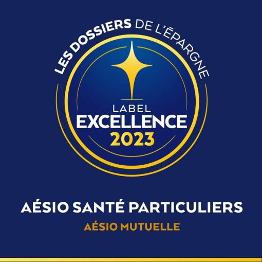 Logo Label Excellence 2023 Aesio Santé Particuliers