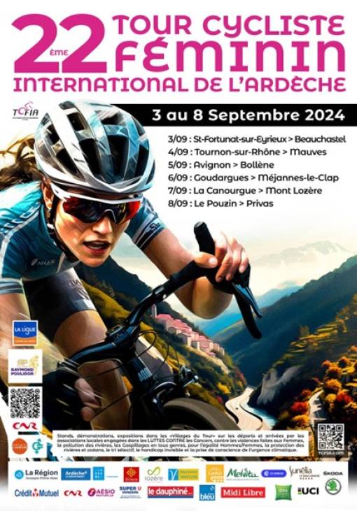 affiche agenda 22 -ème tour cycliste féminin international Ardèche