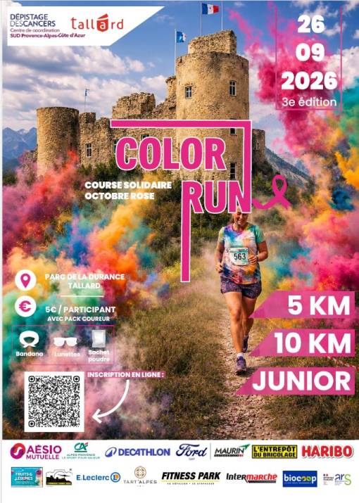 Affiche colorée Color Run Solidaire 2026