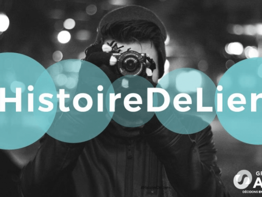 Article-#HistoireDeLiens-Coiffure-Covid19, photographe derrière un appareil photo, noir et blanc, bulles bleues
