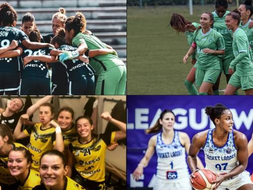 Equipes de basket, foot, hand féminines. ASSE, Bourges Basket