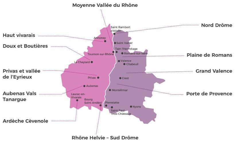 Carte bassins de vie-territoire Ardèche Drôme