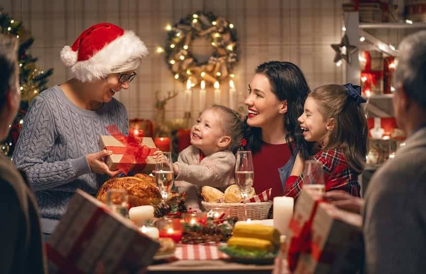Repas de famille durant Noël 