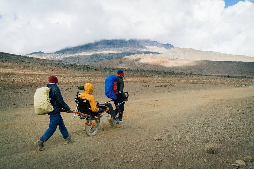 Groupe en montagne