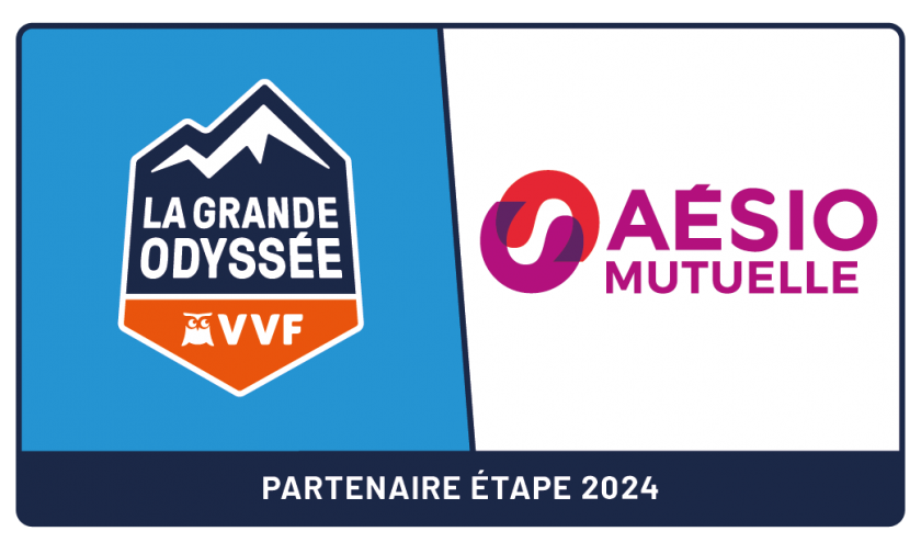 Affiche partenariat La Grande Odyssée 2024 et AÉSIO mutuelle