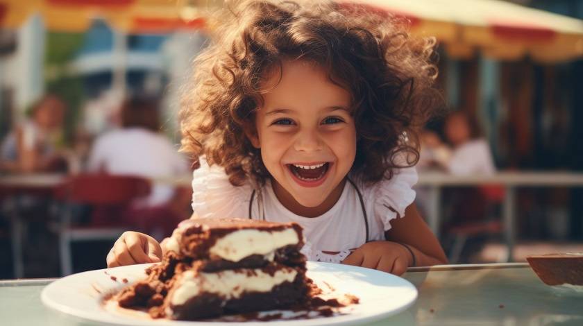 Petite fille devant un gâteau 