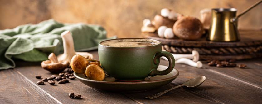 Tasse de café au champignon